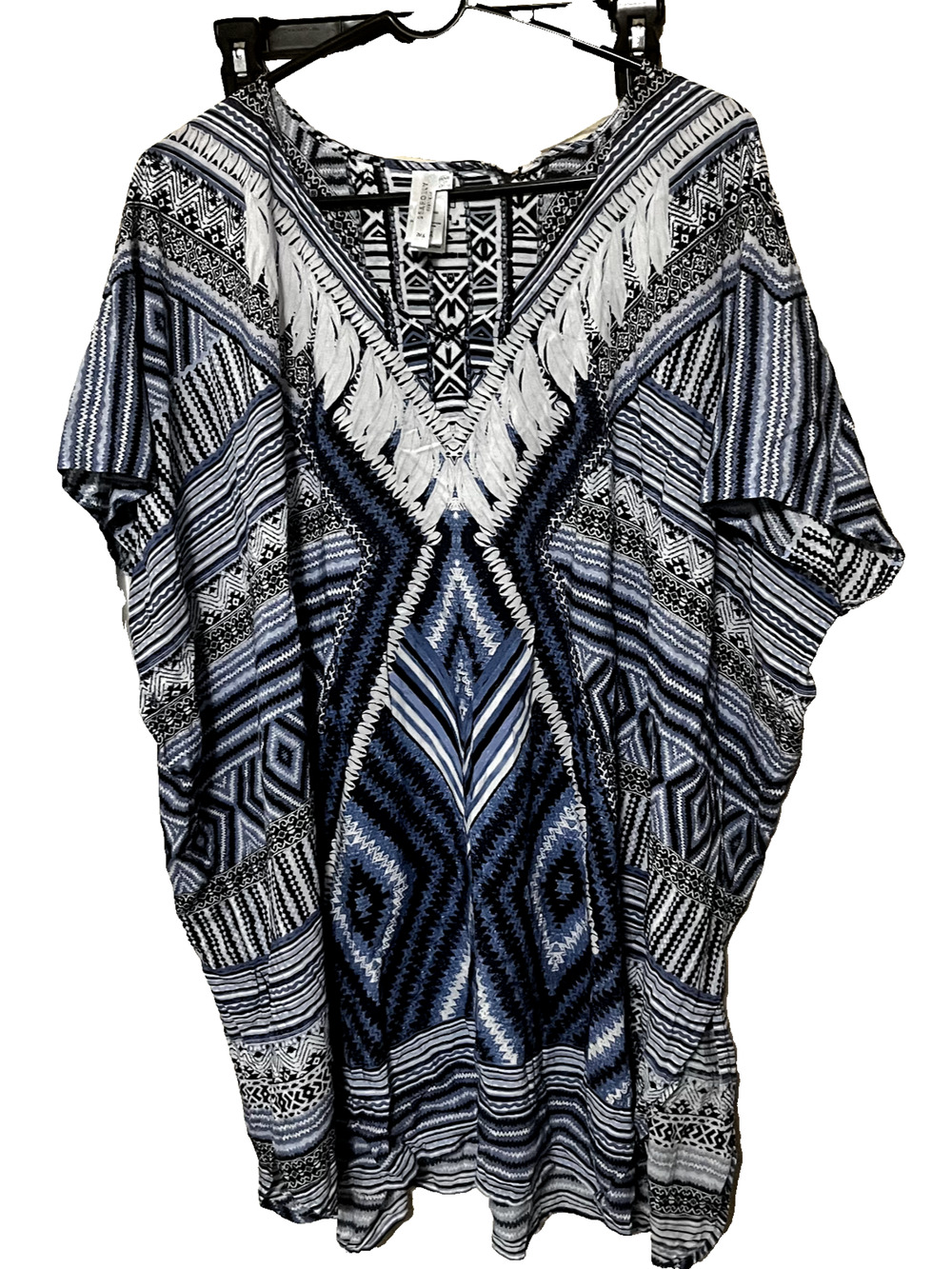 Seafolly Australia Swim Coverup Blue white Beach Boho Womens O/S